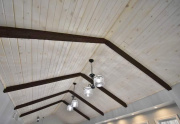 Vaulted Ceiling with Barnwood Beams