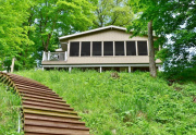 View of home facing lake